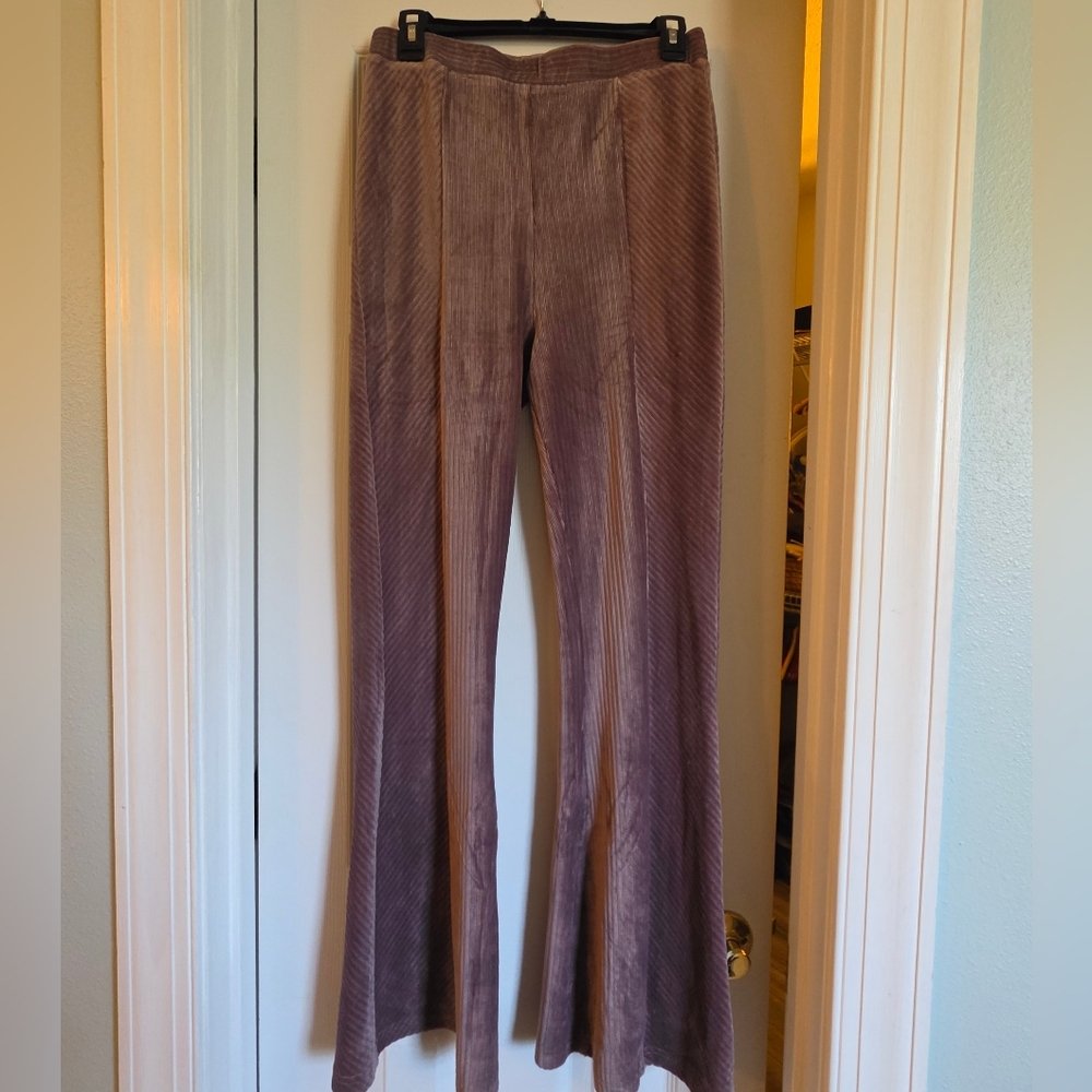 Promesa Mauve Velvet Flared Pants